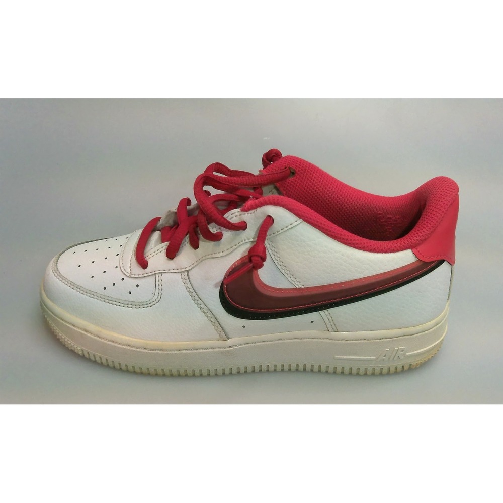 Nike Air Force 1 LV8 GS CW1574-101 White Red Black Size 5.5Y / Women 7 Sneakers